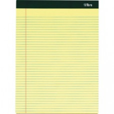 TOPS Letr-Trim Perforated Narrow Ruled Canary Legal Pads - 100 Sheets - Double Stitched - 0.25