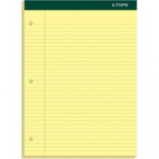 TOPS Double Docket Rigid Back Legal Pads - 100 Sheets - Stapled/Glued - Ruled - 16 lb Basis Weight - 8 1/2