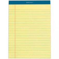 TOPS Docket Letr-Trim Legal Rule Canary Legal Pads - 50 Sheets - Double Stitched - 0.34