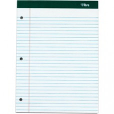 TOPS Docket 3-hole Punched Legal Ruled Legal Pads - 100 Sheets - Double Stitched - 0.34