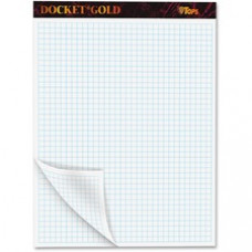 TOPS Docket Gold Planner Pad - 80 Sheets - Both Side Ruling Surface - Quad Ruled - 4 Horizontal Squares - 4 Vertical Squares - 8 1/2