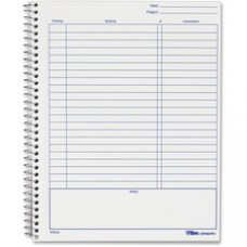 TOPS Noteworks Project Planner - 6 3/4" x 8 1/2" White - Wire Bound - Poly, Plastic, Chipboard - Metallic Gold - Perforated, Acid-free, Tear-off, Snag Resistant