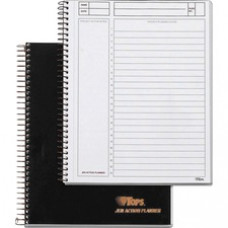 TOPS Action Planner - Action - Yes - 6 3/4" x 8 1/2" - Wire Bound - Chipboard - Black - Perforated