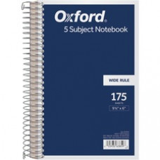 TOPS 5 Subject Wirebound Notebook - 175 Sheets - Coilock - 15 lb Basis Weight - 6