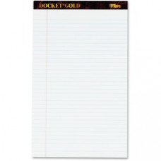 TOPS Docket Gold Legal Ruled White Legal Pads - Legal - 50 Sheets - Double Stitched - 0.34