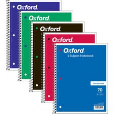 TOPS One-subject Wirebound Notebook - 70 Sheets - Wire Bound - 10 1/2" x 8" - 0.3" x 8"10.5" - Assorted Paper - Red, Black, Blue, Green, Purple Cover - Card Stock Cover - Perforated - 1Each