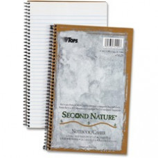 TOPS College-ruled Second Nature Notebook - 80 Sheets - Coilock - 15 lb Basis Weight - 6