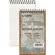 TOPS Second Nature Narrow Ruled Notebooks - 50 Sheets - Spiral - 3