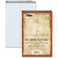 TOPS Second Nature Spiral Reporter/Steno Notebook - 80 Sheets - Wire Bound - 15 lb Basis Weight - 6