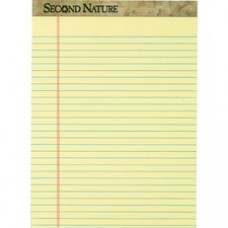TOPS Second Nature Ruled Canary Writing Pads - 50 Sheets - 0.34