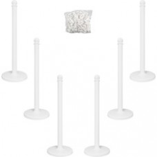 Tatco Plastic Stanchions and Chains - White Plastic 39