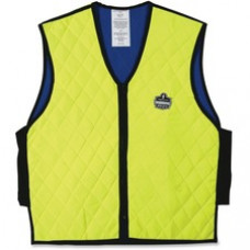 Ergodyne Chill-Its Evaporative Cooling Vest - Comfortable, High Visibility, Ventilation, Stretchable, Water Repellent, Lightweight, Durable, Washable, Reusable, Zipper Closure - Medium Size - Polymer, Nylon - Lime - 1 / Each