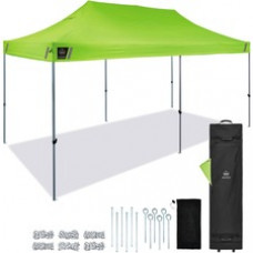 Shax 6015 Heavy-Duty Pop-Up Tent - 10ft x 20ft / 3m x 6m - Canopy StyleLime - Acrylonitrile Butadiene Styrene (ABS), Plastic, Polyester, Polyurethane - Steel Frame