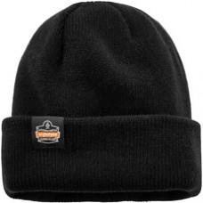 Ergodyne 6811Z Rib Knit Hat with Zipper for Bump Cap Insert - Acrylic - Black
