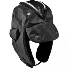 Ergodyne 6802Z Zippered Trapper Hat - Large (L)/Extra Large (XL) Size - Nylon, Oxford Nylon - Black