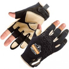 ProFlex 720LTR Heavy-Duty Leather-Reinforced Framing Gloves - Small Size - Black - Heavy Duty, Abrasion Resistant, Flexible, Comfortable, Knitted, Secure Fit, Molded, Hook & Loop Closure, Pull-on Tab, ID Tab, Machine Washable, ... - 1 - 2.50