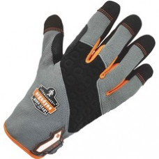 ProFlex 820 High-abrasion Handling Gloves - 7 Size Number - Small Size - Poly, Neoprene Knuckle - Gray, Black - Pull-on Tab, Abrasion Resistant, Reinforced Thumb, Knitted, Comfortable, Rugged, Reinforced Saddle, Hook & Loop Closure, Abrasion Resistant, Re