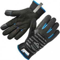 ProFlex 814 Thermal Utility Gloves - Thermal Protection - Medium Size - Black - Machine Washable, Lightweight, Comfortable, Weather Resistant, Durable, Pull-on Tab, Gauntlet Cuff, Secure Fit, Touchscreen Capable, Reflective Accent, Brow Wipe Thumb - For C