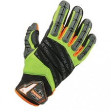 ProFlex ProFlex 924 Hybrid Dorsal Impact-Reducing Gloves - Small Size - Lime - Impact Resistant, Flexible, Padded Palm, High Visibility, Reinforced Thumb, Reinforced Fingertip, Breathable, Molded, Hook & Loop Closure, Debris Resistant - 1 - 2