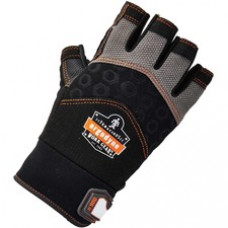 ProFlex 900 Half-Finger Impact Gloves - Small Size - Black - Half Finger Design, Shock Resistant, Impact Resistant, Breathable, Knitted, Reinforced Thumb, Molded, Hook & Loop Closure, ID Tab, Pull-on Tab, Anti-Vibration, ... - 1 - 1.50