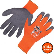 ProFlex 7401-CASE Coated Lightweight Winter Work Gloves - Thermal Protection - Latex Coating - Medium Size - Orange - Lightweight, Machine Washable, Cut Resistant, Durable, Flexible, Secure Grip, Breathable, Elastic Wrist, Comfortable - For Handling Goods