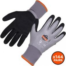 ProFlex 7501-CASE Coated Waterproof Winter Work Gloves - Thermal Protection - Nitrile, Latex Coating - Small Size - Gray - Water Proof, Machine Washable, Cut Resistant, Superior Grip, Abrasion Resistant, Comfortable - For Handling Goods, Construction - 14