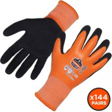 ProFlex 7551-CASE A5 Coated Waterproof Gloves - Nitrile, Latex Coating - Small Size - Orange - Water Proof, Machine Washable, Cut Resistant, Puncture Resistant, Abrasion Resistant, Slash Resistant, Superior Grip, Comfortable - For Handling Goods, Construc