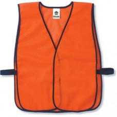 GloWear 8010HL Non-Certified Economy Vest - Hook & Loop Closure - Polyester Mesh - Orange - 1 Each