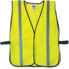 GloWear Lime Standard Vest - High Visibility, Comfortable, Machine Washable, Reusable, Breathable, Hook & Loop Closure, Reflective - Standard Size - Fabric, Polyester Mesh - Lime - 1 / Each