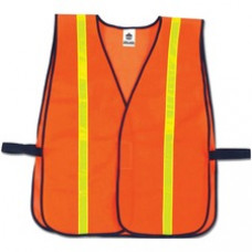 GloWear 8040HL Non-Certified Hi-Gloss Vest - Reflective - Hook & Loop Closure - Polyester Mesh - Orange - 1 Each