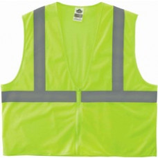 GloWear Type R C2 Super Econo Mesh Vest - Recommended for: Utility, Construction, Baggage Handling, Emergency, Warehouse - Reflective, Breathable, Lightweight, High Visibility, Machine Washable - Small/Medium Size - Zipper Closure - Polyester Mesh, Mesh F