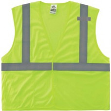GloWear 8210HL Mesh Hi-Vis Safety Vest - Recommended for: Utility, Construction, Baggage Handling, Emergency, Warehouse - Reflective, Pocket, Breathable, Lightweight, High Visibility, Pocket, Mic Tab - Small/Medium Size - Hook & Loop Closure - Polyester M