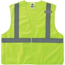GloWear 8215BA Breakaway Mesh Vest - Recommended for: Construction, Emergency, Warehouse, Baggage Handling - High Visibility, Machine Washable, Breathable, Lightweight, Pocket - Extra Small Size - Hook & Loop Closure - Polyester Mesh - Lime - 1 / Each