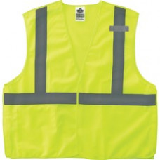 GloWear Lime Econo Breakaway Vest - Reflective, Machine Washable, Lightweight, Hook & Loop Closure, Pocket - Small/Medium Size - Polyester Mesh - Lime - 1 / Each