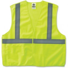 GloWear Lime Econo Breakaway Vest - Reflective, Machine Washable, Lightweight, Hook & Loop Closure, Pocket - Large/Extra Large Size - Polyester Mesh - Lime - 1 / Each