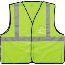 GloWear Type R C2 Breakaway Mesh Vest - Recommended for: Utility, Construction, Baggage Handling, Emergency, Warehouse - Reflective, Pocket, Breathable, Lightweight, Badge Holder - Small/Medium Size - Hook & Loop Closure - Polyester Mesh, Mesh Fabric - Li