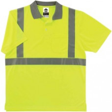 GloWear 8295 Type R Class 2 Polo Shirt - Small Size - Unisex - Polyester - Lime