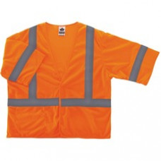 GloWear 8310HL Type R C-3 Economy Vest - Recommended for: Construction, Emergency, Utility, Baggage Handling, Flagger - Lightweight, High Visibility, Reflective, Pocket, Machine Washable - 4-Xtra Large/5-Xtra Large Size - Hook & Loop Closure - Polyester M