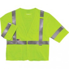 GloWear 8356FRHL Type R Class 3 Flame-Resistant Modacrylic Vest - Recommended for: Accessories, Electrical, Petrochemical, Oil & Gas, Refinery - Mic Tab, Hook & Loop Closure, Flame Resistant, High Visibility, Reflective, Interior Pocket, Pen Slot, Breatha