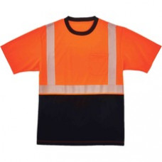 GloWear 8280BK Type R Class 2 Front Performance T-Shirt - 2XL Size - Polyester - Orange, Black