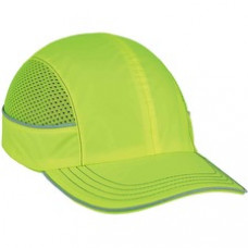 Skullerz 8950 Bump Cap Hat - Recommended for: Industrial, Mechanic, Factory, Home, Baggage Handling - Comfortable, Impact Resistant, Machine Washable, Removable - One Size Size - Bump, Scrape, Head Protection - Lime - 1 / Each
