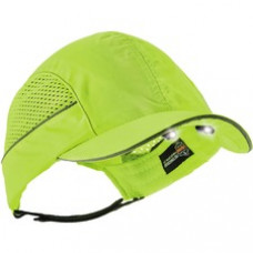 Skullerz 8960 Bump Cap Hat - Recommended for: Industrial, Mechanic, Factory, Home, Baggage Handling - Comfortable, Impact Resistant, Washable, Removable, Lightweight, Reflective, Durable, Breathable, Built-in LED - Bump, Scrape, Head Protection - Lime - 1