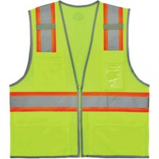 GloWear 8246Z Two-Tone Mesh Vest Type R, Class 2 - Recommended for: Baggage Handling - Machine Washable, Mic Tab, Reflective Strip, Breathable, Lightweight, Badge Holder, Reflective Piping, Two-tone, High Visibility, Interior Pocket - Small/Medium Size - 