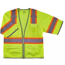 GloWear 8346Z Two-Tone Hi-Vis Class 3 Surveyor Vest - Recommended for: Gloves, Tablet, Notebook, Accessories, Flagger, Airport, Baggage Handling, Forestry, Utility, Parking Attendant, ... - Breathable, Mic Tab, Durable, Reflective Strip, Cell Phone Pocket