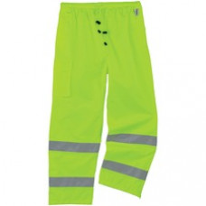 GloWear 8915 Class E Rain Pants - For Rain Protection - 2-Xtra Large Size - Lime - 300D Oxford Polyester, Polyurethane, Polyester Mesh