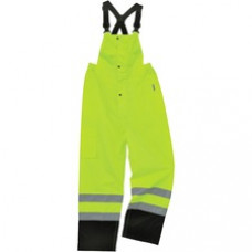 GloWear 8918BK Class E Bottom Rain Bibs - Bib Overall - Medium - Lime - 300D Oxford Polyester, Polyurethane