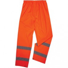 GloWear 8916 Lightweight Hi-Vis Rain Pants - Class E - For Rain Protection - 4XL Size - Orange - Polyurethane, 150D Oxford Polyester