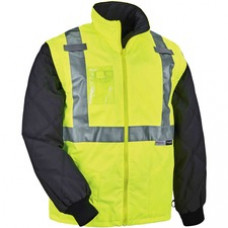 GloWear 8287 Type R Class 2 Hi-Vis Jacket w/ Removable Sleeves - Recommended for: Accessories, Construction, Baggage Handling, Gloves, Transportation - Machine Washable, Removable Sleeve, Wind Resistant, Water Resistant, Reflective, Zipper Closure, Durabl