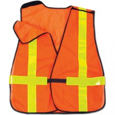 GloWear 8080BAX Non-Certified X-Back Vest - Reflective - Hook & Loop Closure - Polyester Mesh - Orange - 1 Each