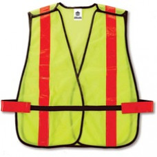GloWear 8080BAX Non-Certified X-Back Vest - Reflective - Hook & Loop Closure - Polyester Mesh - Lime - 1 Each